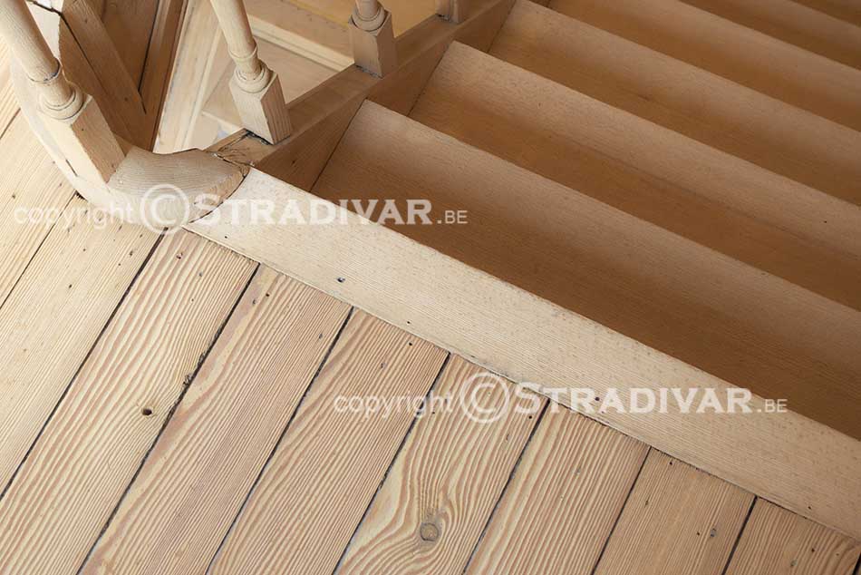 zandstralen luchtgommen hout overloop naaldhout beuk trap